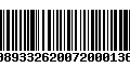 Código de Barras 00893326200720001360