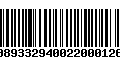 Código de Barras 00893329400220001267