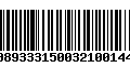 Código de Barras 00893331500321001441