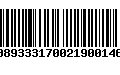 Código de Barras 00893331700219001465