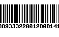 Código de Barras 00893332200120001411