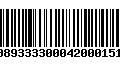 Código de Barras 00893333000420001512