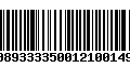 Código de Barras 00893333500121001496