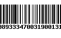 Código de Barras 00893334700319001317