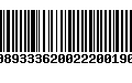 Código de Barras 00893336200222001902