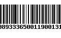 Código de Barras 00893336500119001313