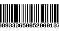 Código de Barras 00893336500520001377