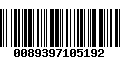 Código de Barras 0089397105192