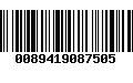 Código de Barras 0089419087505