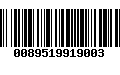 Código de Barras 0089519919003