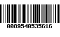 Código de Barras 0089540535616