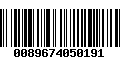 Código de Barras 0089674050191