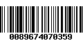 Código de Barras 0089674070359