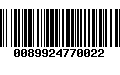 Código de Barras 0089924770022