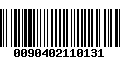 Código de Barras 0090402110131