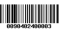 Código de Barras 0090402400003