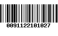 Código de Barras 0091122101027