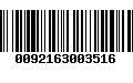 Código de Barras 0092163003516