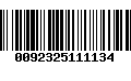 Código de Barras 0092325111134