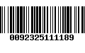 Código de Barras 0092325111189