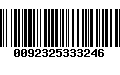 Código de Barras 0092325333246