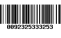 Código de Barras 0092325333253