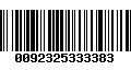 Código de Barras 0092325333383