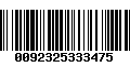 Código de Barras 0092325333475