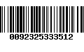 Código de Barras 0092325333512