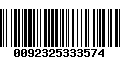 Código de Barras 0092325333574