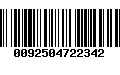 Código de Barras 0092504722342