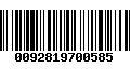 Código de Barras 0092819700585