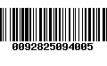 Código de Barras 0092825094005