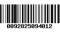 Código de Barras 0092825094012