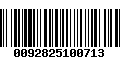 Código de Barras 0092825100713