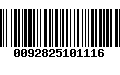 Código de Barras 0092825101116