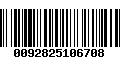 Código de Barras 0092825106708