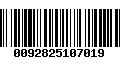 Código de Barras 0092825107019