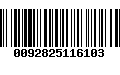 Código de Barras 0092825116103