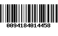 Código de Barras 0094184014458