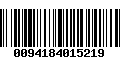 Código de Barras 0094184015219