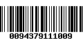 Código de Barras 0094379111009