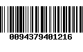 Código de Barras 0094379401216