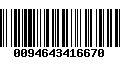 Código de Barras 0094643416670