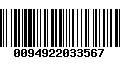 Código de Barras 0094922033567