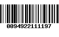 Código de Barras 0094922111197