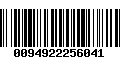 Código de Barras 0094922256041