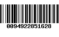 Código de Barras 0094922851628