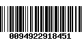 Código de Barras 0094922918451