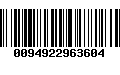 Código de Barras 0094922963604